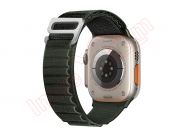 Correa de nylon verde para reloj inteligente Apple Watch Ultra 49mm, A2684